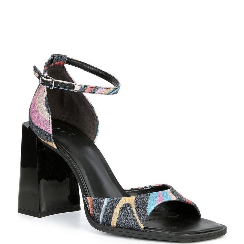 GB NWT Role-Model Glitter Mod‎ Swirl Block Heel Sandals